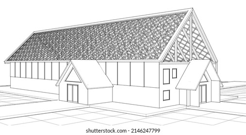 Dachdesign des Hauses 3d Rendering