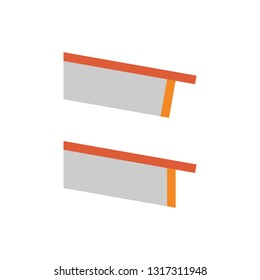 Roof eave profile shape icon design.