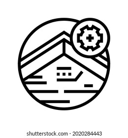 Roof Fascia Line Icon Vector. Roof Fascia Sign. Isolated Contour Symbol Black Illustration