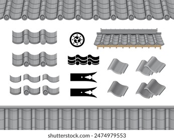 Roof frame and parts illustration material set