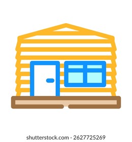 estrutura de telhado estrutura de madeira casa ícone de cor vetor. estrutura de telhado estrutura de madeira casa sinal. isolado símbolo ilustração