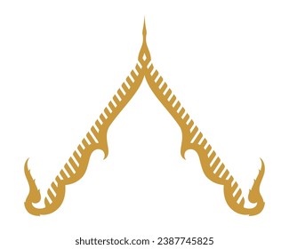 Roof gable in thai style buddhism buddhis. Vector illustration