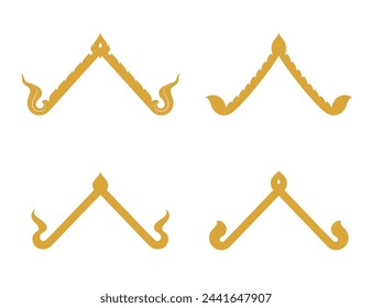Roof gable in thai style buddhism buddhis. Vector illustration