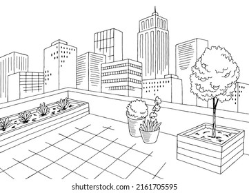 Roof garden city graphic