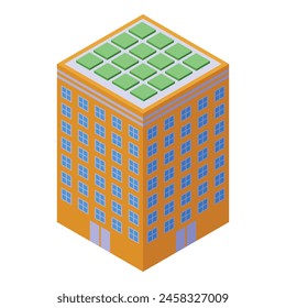 Roof gardening icon isometric vector. City eco nature. Facade lawn
