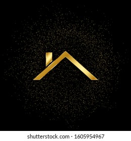 Roof gold, icon. Vector illustration of golden particle