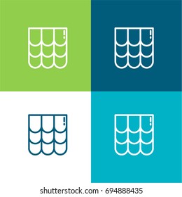 Roof green and blue material color minimal icon or logo design