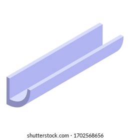 Roof gutter icon. Isometric of roof gutter vector icon for web design isolated on white background