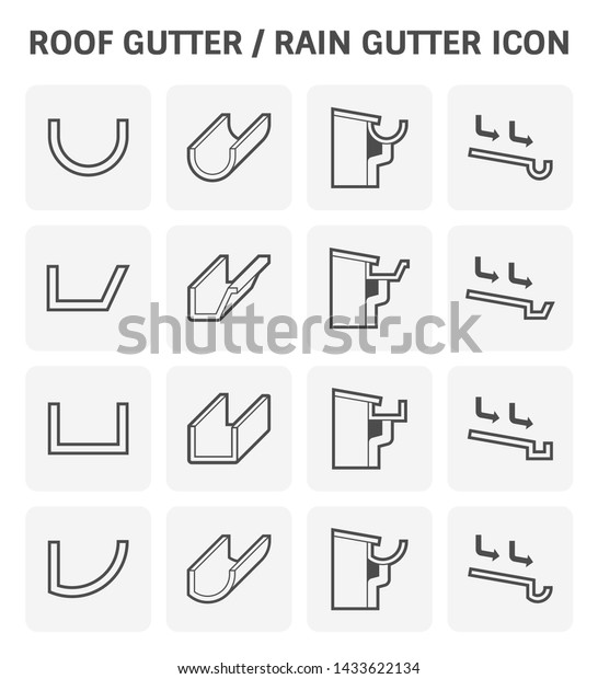 Roof Gutter Rain Gutter Drainage System Stock Vector Royalty Free 1433622134