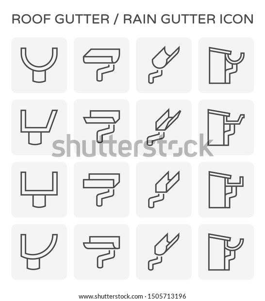 Roof Gutter Rain Gutter Drainage System Stock Vector Royalty Free 1505713196