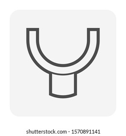 Roof gutter vector icon design on white background for drainage system graphic design element.