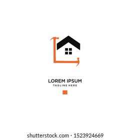 Roof hammer logo design template vector illustration .