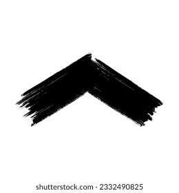 Roof hand drawn with a brush. Grunge arrow. Vector illustration