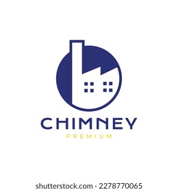 roof home chimney smoke modern architect circle logo design vector