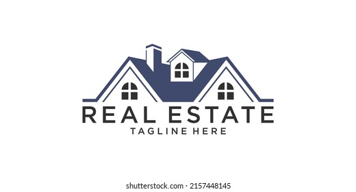 Roof and home logo vector design concept. Real estate logo