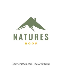 roof home nature chimney peak mountain logo design vector icon