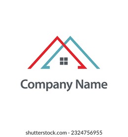 Roof house construction company logo vector image