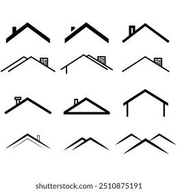Logotipo do ícone da casa do telhado. Estilo de logotipo de vetor simples.