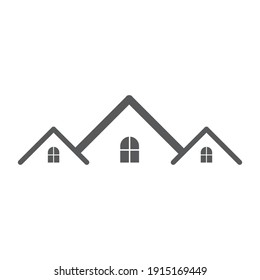 Roof house icon logo. Vector