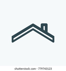 Roof of the house isolated icon, roof vector icon