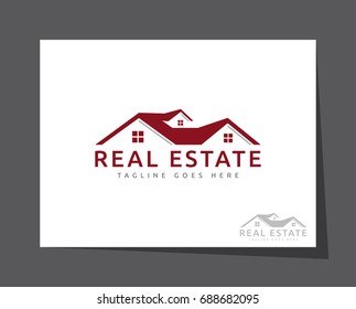 roof house real estate logo icon vector template