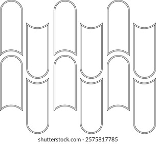 Roof icon. Construction and roofing repair of the roof house. Property and characteristics of different types roofs. Layers of materials, tools, showcasing the texture and pattern template design