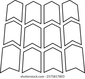 Roof icon. Construction and roofing repair of the roof house. Property and characteristics of different types roofs. Layers of materials, tools, showcasing the texture and pattern template design