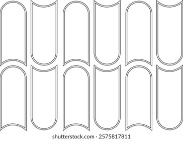 Roof icon. Construction and roofing repair of the roof house. Property and characteristics of different types roofs. Layers of materials, tools, showcasing the texture and pattern template design