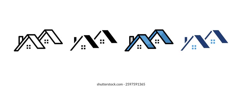 Roof Icon Set Multiple Style Collection