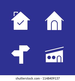 roof icon set. panel, modern house and dog house vector icon for graphic design and web