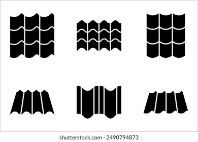 Roof icon set. Roof tile sign, Building materials for roofs, vector illustration on white background