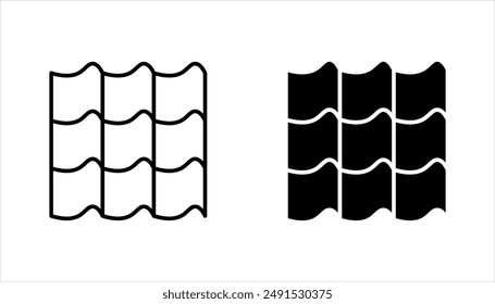 Roof icon set. Roof tile sign, Building materials for roofs, vector illustration on white background