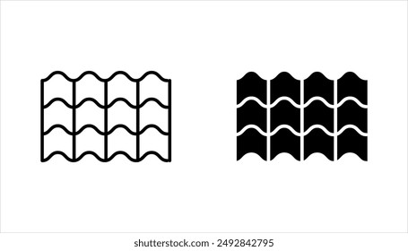 Roof icon set. Roof tile sign, Building materials for roofs, vector illustration on white background