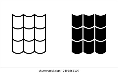 Roof icon set. Roof tile sign, Building materials for roofs, vector illustration on white background