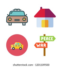 roof icon set. vector set about panel, taxi and house icons set.