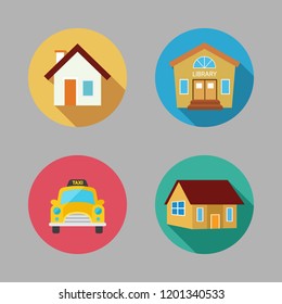 roof icon set. vector set about taxi and house icons set.