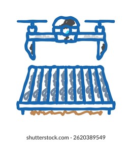 roof inspection drone doodle icon sketch vector. roof inspection drone sign. isolated symbol illustration