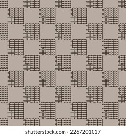 Roof Installation vector concept thin line seamless pattern