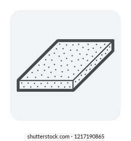 Roof insulation icon or thermal insulation icon for house use to reduction of heat transfer and mostly install under roof, ceiling ,wall and floor of building to insulating heat from outside. 