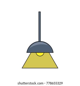 roof lamp icon over white background colorful design vector illustration