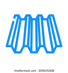 roof layer metal material color icon vector. roof layer metal material sign. isolated symbol illustration