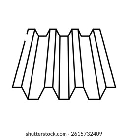 roof layer metal material line icon vector. roof layer metal material sign. isolated contour symbol black illustration