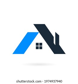 roof letter A logo vector