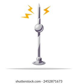 Roof lightning rod vector isolated illustration