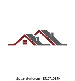 Roof line, real estate logo design template vector illustration