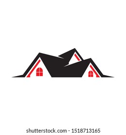 Roof line, real estate logo design template vector illustration