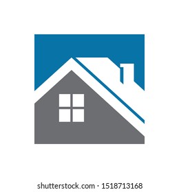 Roof line, real estate logo design template vector illustration