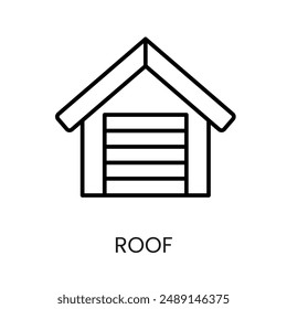Roof line vector icon with editable stroke