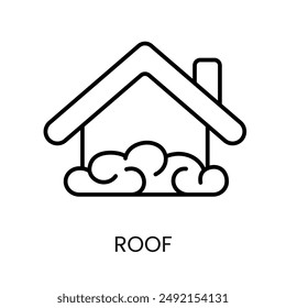 Roof line vector icon with editable stroke