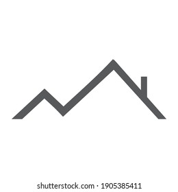 Roof logo Concept creative symbol minimalist abstract Home icon vector illustration